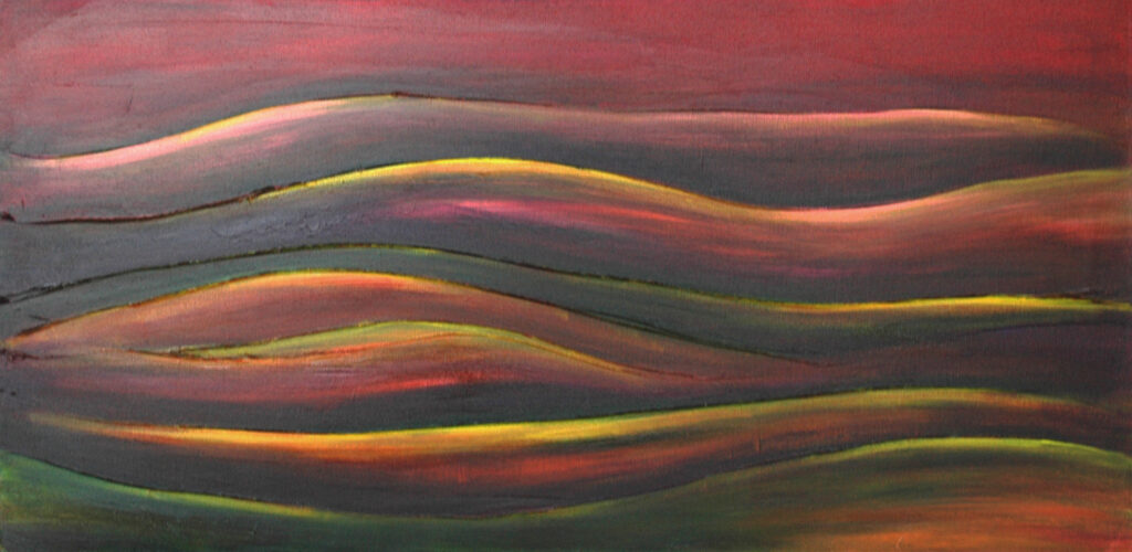 Back hills painting abstract by Judy Wood