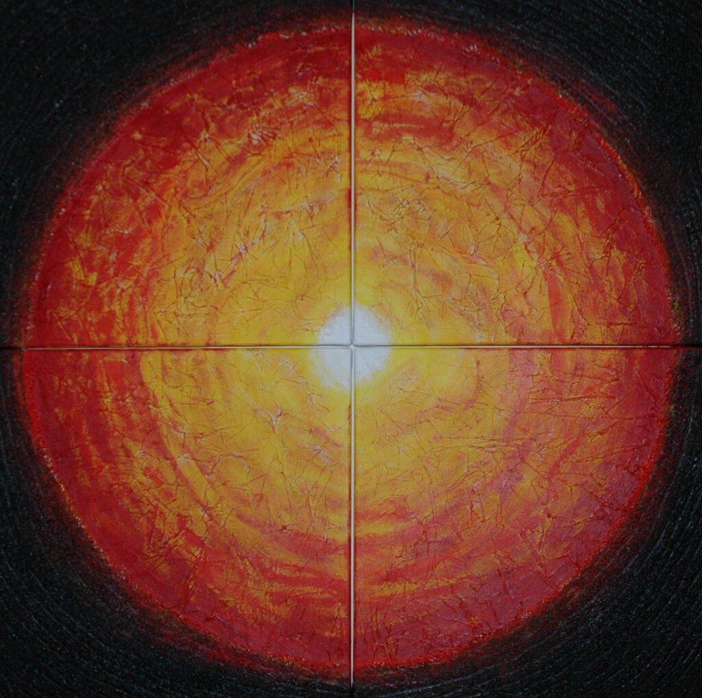 nz abstract art by Judy wood in black and orange