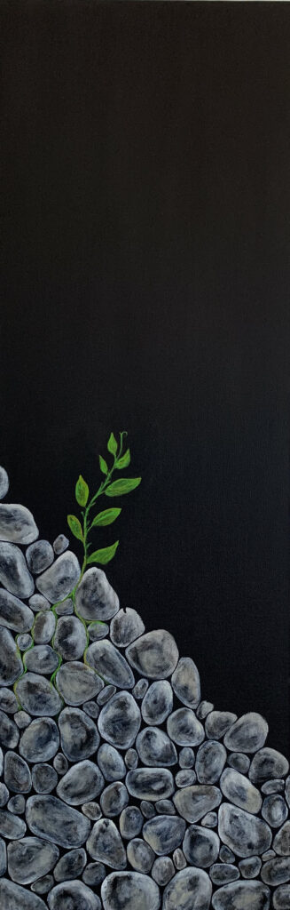 abstract art by nz artist judy wood black and grey